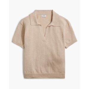 J.Crew Linen Blend Short Sleeve Polo Sweater Classic Preppy Luxury